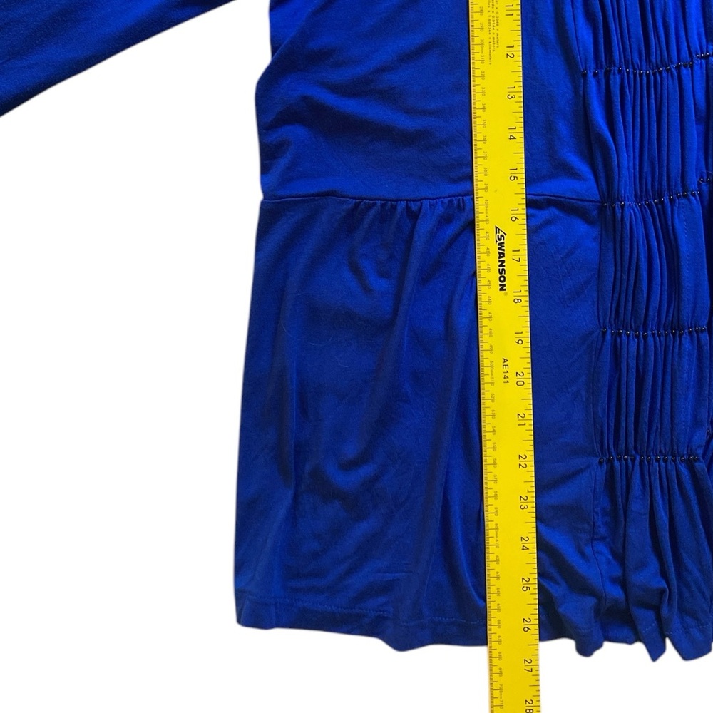 Lane Bryant Cobalt Blue Beaded Cardigan Plus 14/16 Statement Layering Piece - Picture 7 of 8